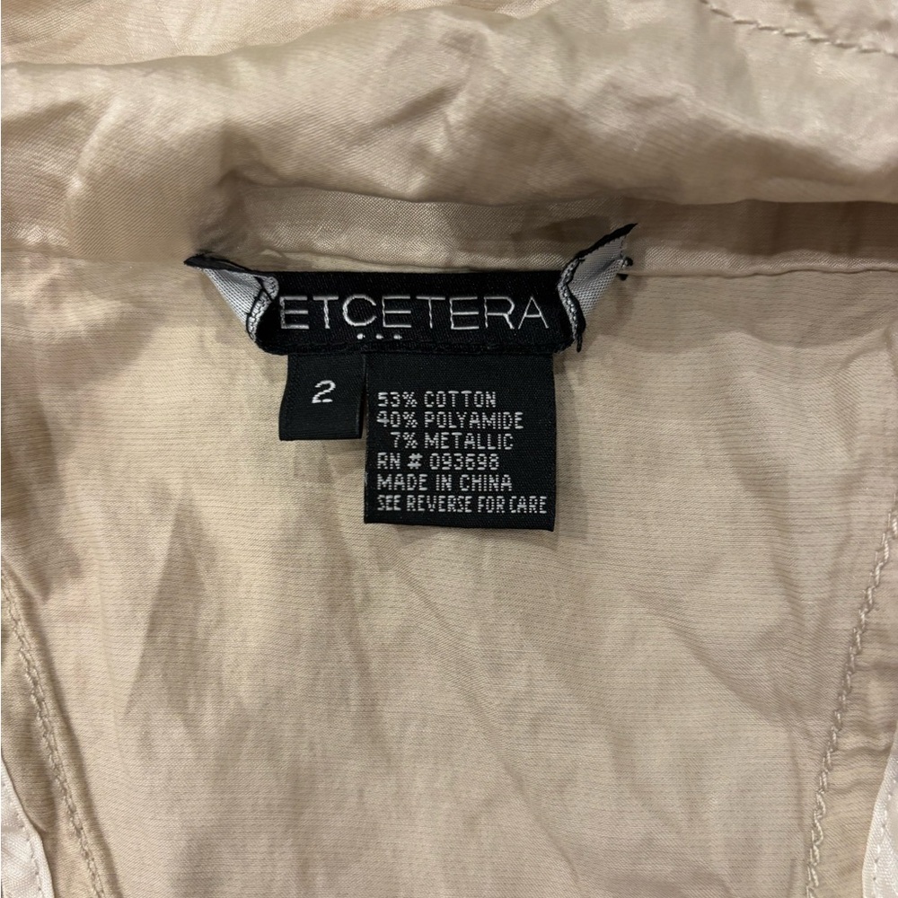 Etcetera Light Tan Utility Jacket - image 3